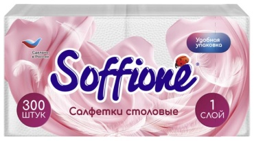 Бумажные салфетки SOFFIONE Салфетки столовые, 1 слой 300 шт