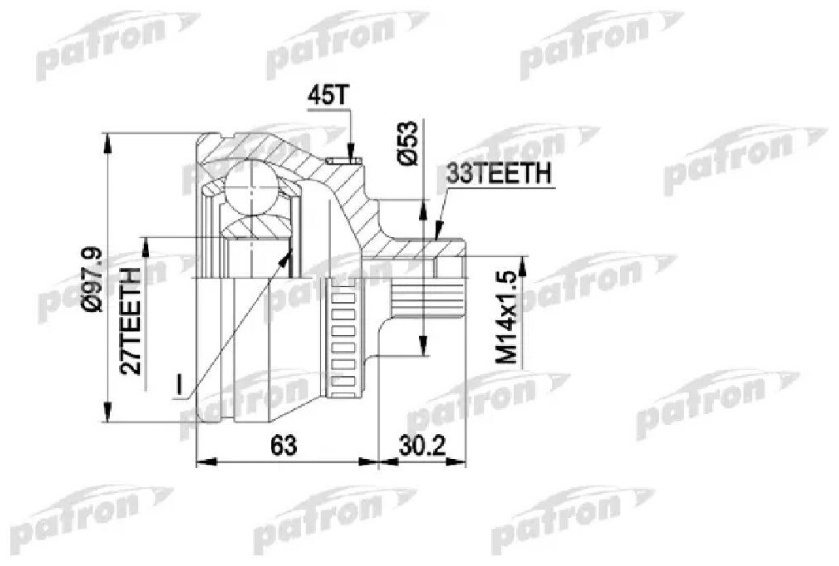 PATRON шрус наружный Pcv1381