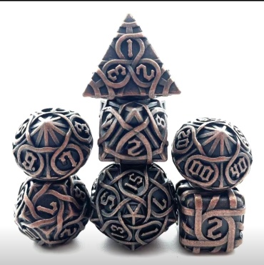 Игральный кубик B&D ролевой 7 шт, коричневый