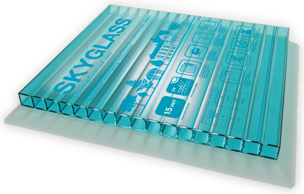 Skyglass сотовый 12000x2100х 8 мм, бирюзовый