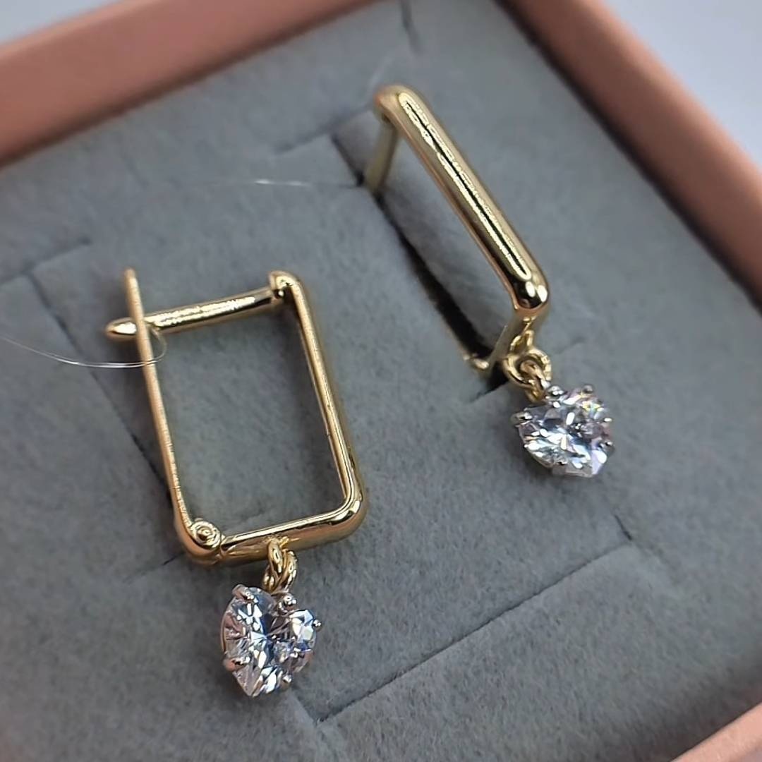 Серьги SANIS 18-219041 вес 2.35 г золото, фианит