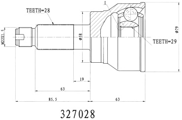 INKO шрус наружный 327028