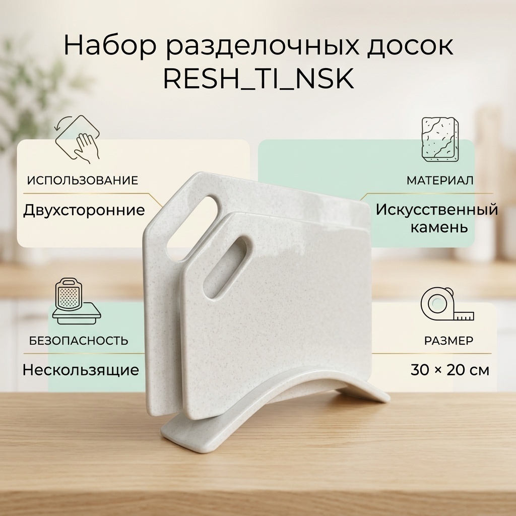 Набор разделочных досок 2415741711991 2 шт, камень