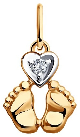 Подвеска LUXOR JEWELRY 035519 вес 0.76 г золото, фианит