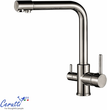 Смеситель Cerutti SPA CT12126, нержавеющая сталь, цвет никель
