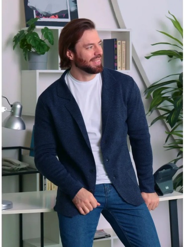 Пиджак однобортный синий