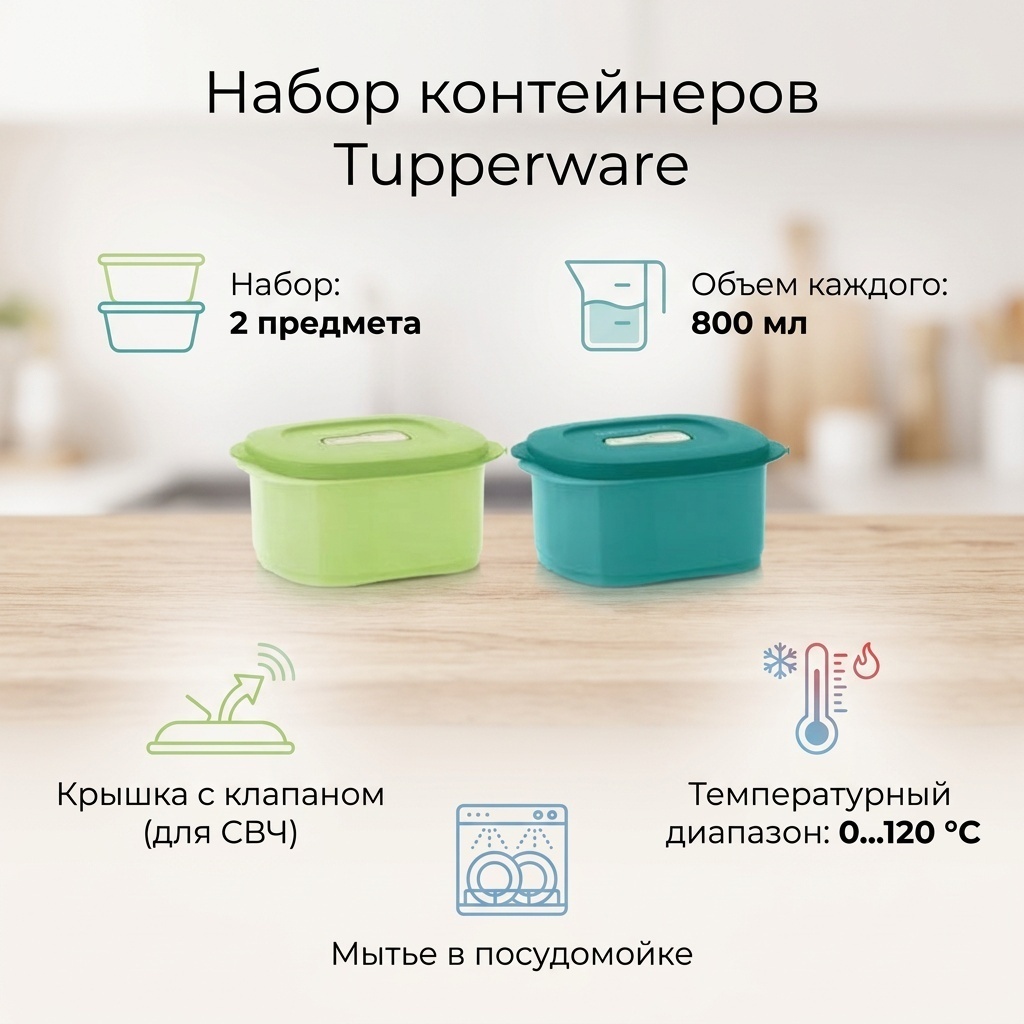 Tupperware контейнер 11182339 2 шт, полипропилен