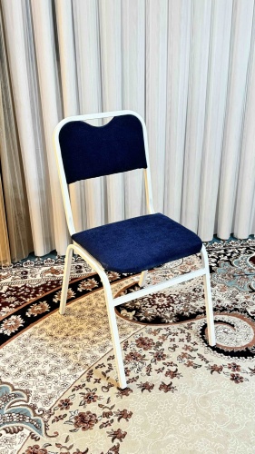 Стул Туран, 85x33x44 см, белый, синий 1 шт.