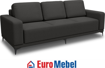Диван Euromebel Капелла 2, 238х98 см, обивка велюр, графит