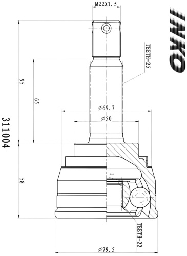 INKO шрус наружный 311004