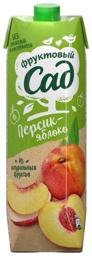Нектар Фруктовый Сад персик/яблоко с мякотью 0.95 л