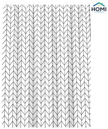 Штора для ванной Haiba Pattern 180W 180x180 белый, полиэстер