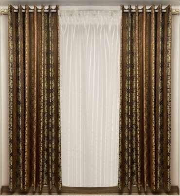 Портьеры Renaissance 300x290 см 2 шт, жаккард, коричневый