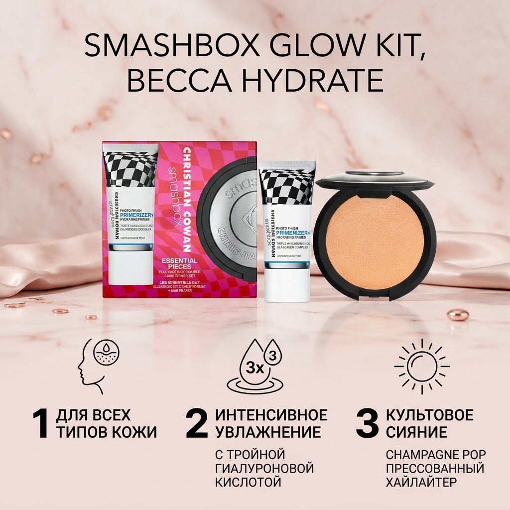 SMASHBOX Glow Kit, Becca Hydrate набор декоративной косметики для женщин