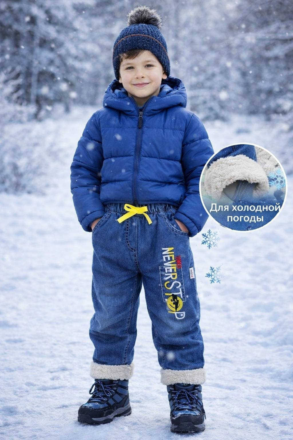 Джинсы прямые синий