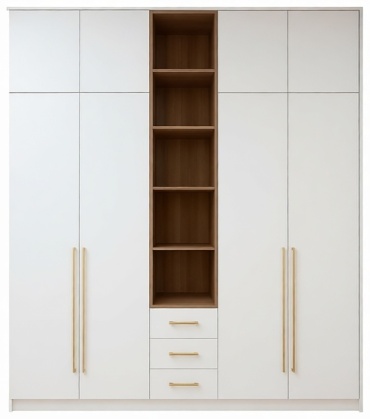 Распашной шкаф Aiba Mebel Ben Ten , 200x240х50 см, белый, коричневый