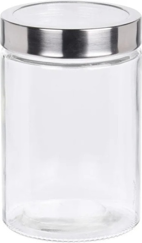 Koopman банка CD1002050 Банка для хранения с крышкой, стекло, нержавеющая сталь