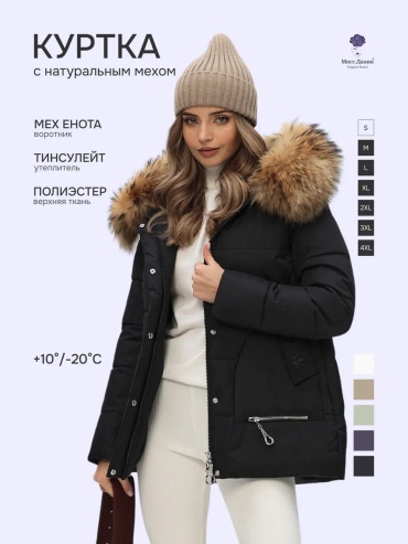 Пуховик черный