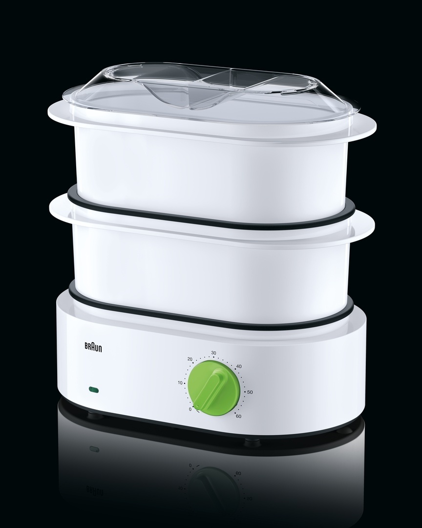 Пароварка Braun FS 3000 6.2 л. белый, зеленый — фото 3