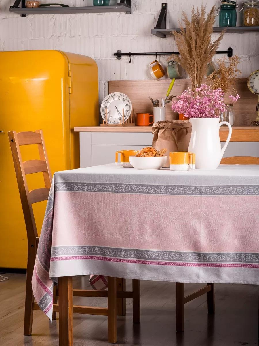 Скатерть Ursulika TT-NT-VRSL-M-GRAYPINK 200x160 см, хлопок, 1 шт