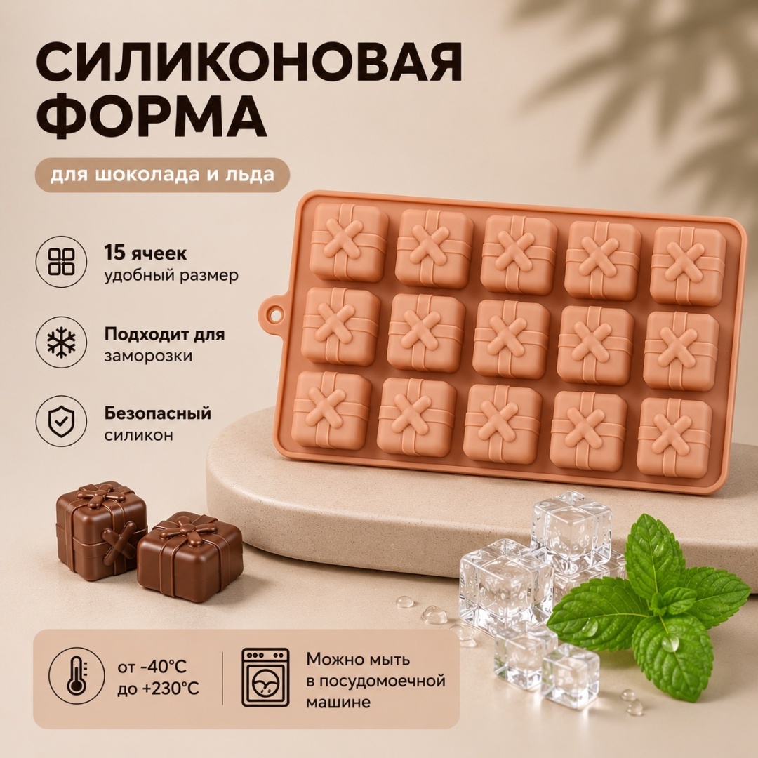 IVI для конфет, для мармелада, для шоколада, для мастики, для муссовых десертов, для десерта D1016, силикон