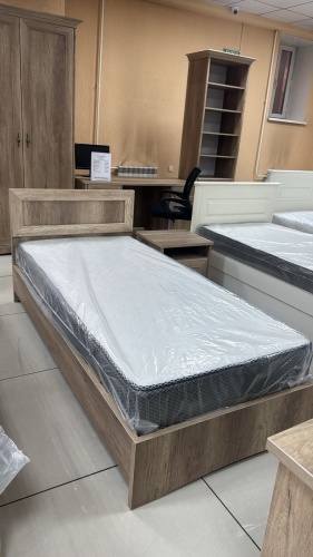 Кровать Пинскдрев Турин односпальная, 90x200 см (без матраса, без подъёмного механизма) коричневый