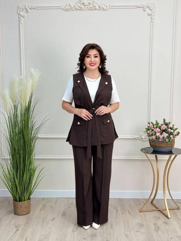 Костюм деловой FASHION коричневый
