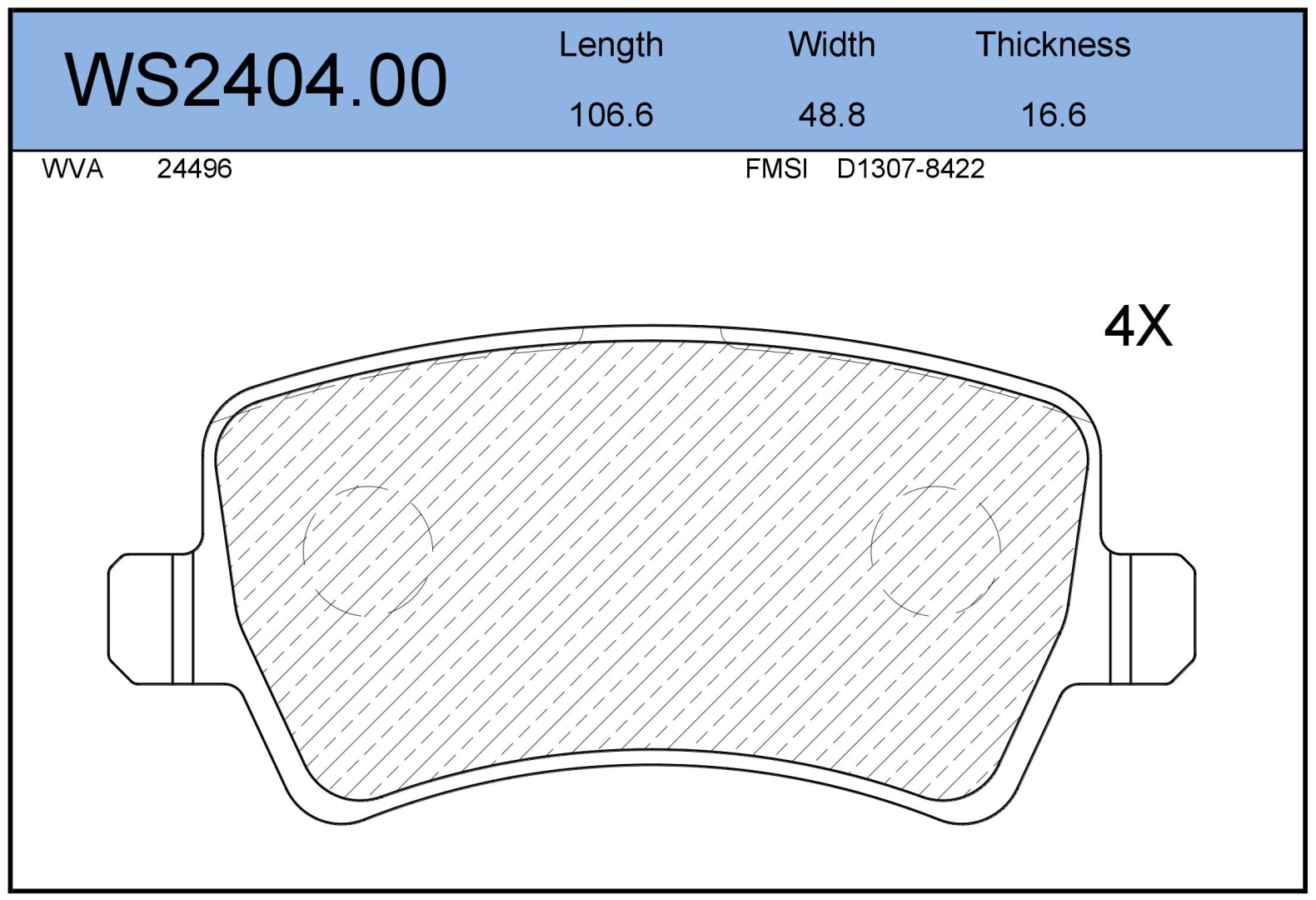 Колодки Jeenice WS240400