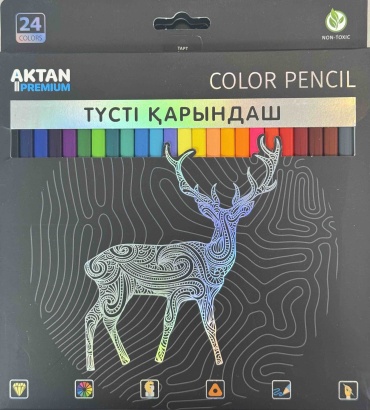 Цветной карандаш AKTAN 24 цветов, в количестве 2 шт