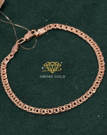 Золото России Amore gold браслет длина 19 см, вес 4.95 г золото, плетение бисмарк