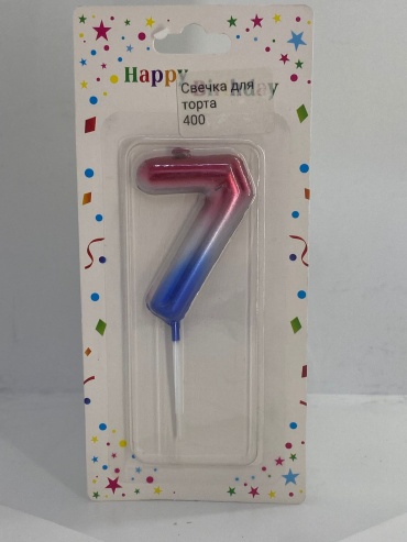 Свеча D.Hobby цифра 7, 1 шт
