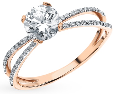 Эстет 01к1111295 размер 17.5 вес 1.85 г золото, фианит Swarovski