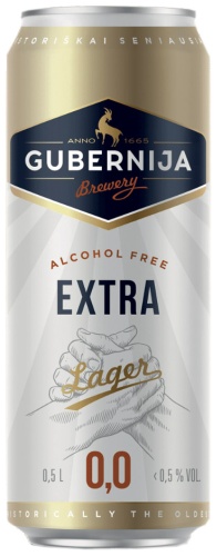 Gubernija Extra Lager безалкогольное пиво фильтрованное 0% 0.5 л