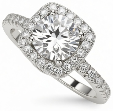 Ipekyolu Jewellery 1 карат 8069/021123AY размер 16.5 вес 2 г серебро, муассанит