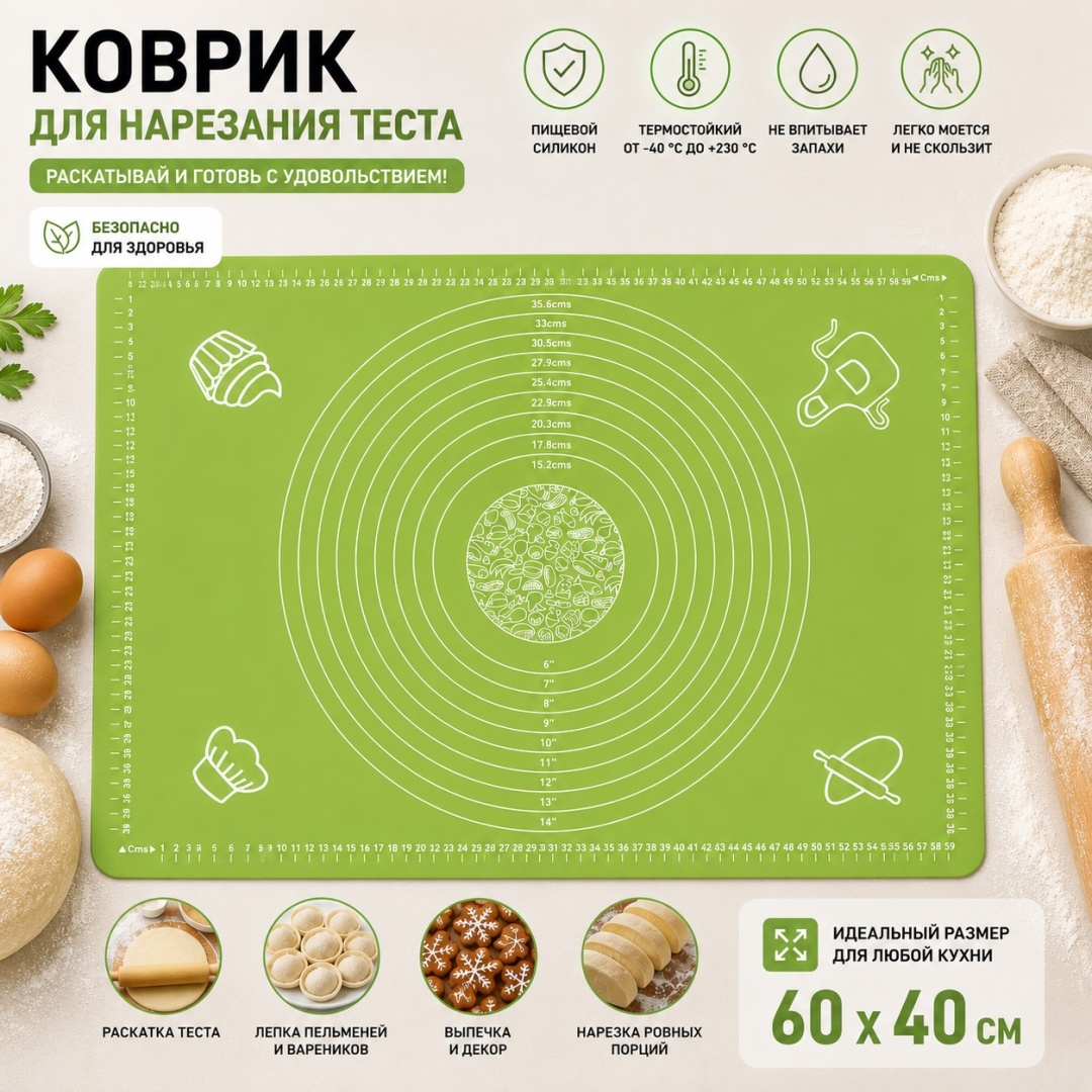 Коврик для выпечки IVI силикон, 1 шт