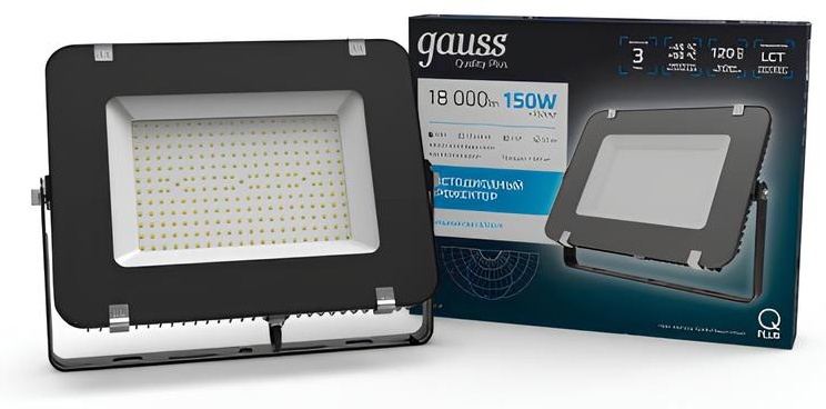 Прожектор на дуге крепления Gauss 150 Вт, холодный белый