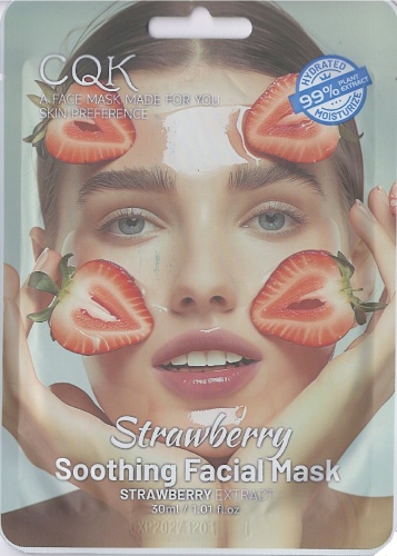 Маска для лица CQK тканевая Strawberry Soothing 1 шт