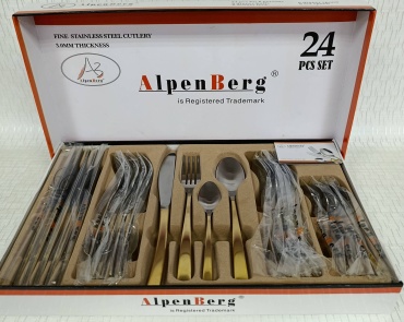 Набор столовых приборов AlpenBerg 24 шт, золотистый EE-131