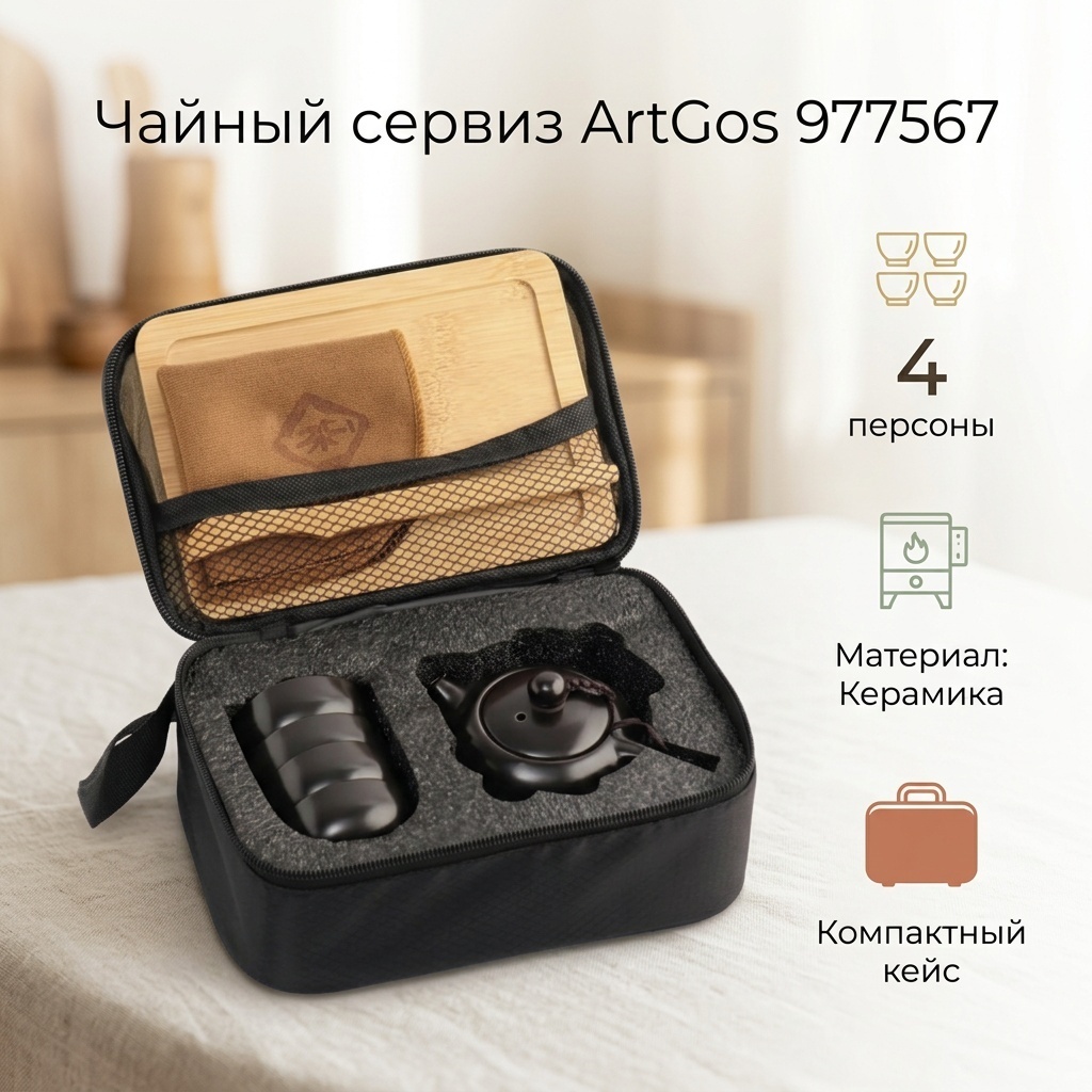 Сервиз на 4 персоны ArtGos , предметов: 8, чайный, керамика