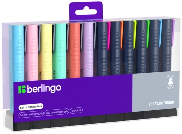 Маркер Berlingo Textline HLP500, 12 шт, 5 мм, ассорти