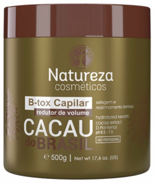 Natureza cosmeticos ботокс горячий B-Tox Capilar Cacau do Brasil redutor de volume 500 мл