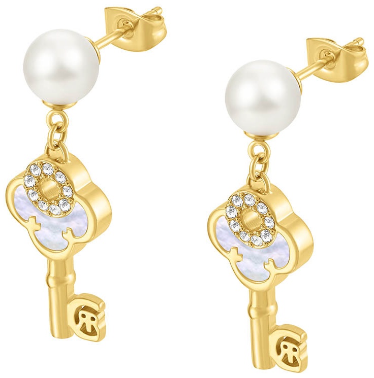 Серьги Cerruti 1881 медицинская сталь, стразы, искусственный жемчуг