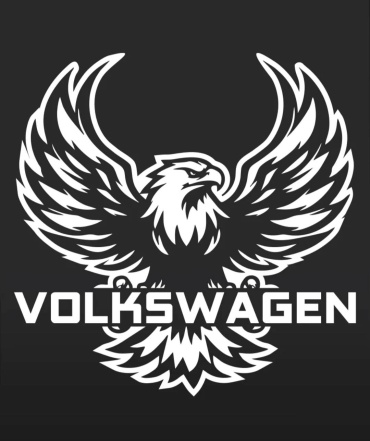 Наклейка Volkswagen. Фольцваген. Орёл белый 15×15см