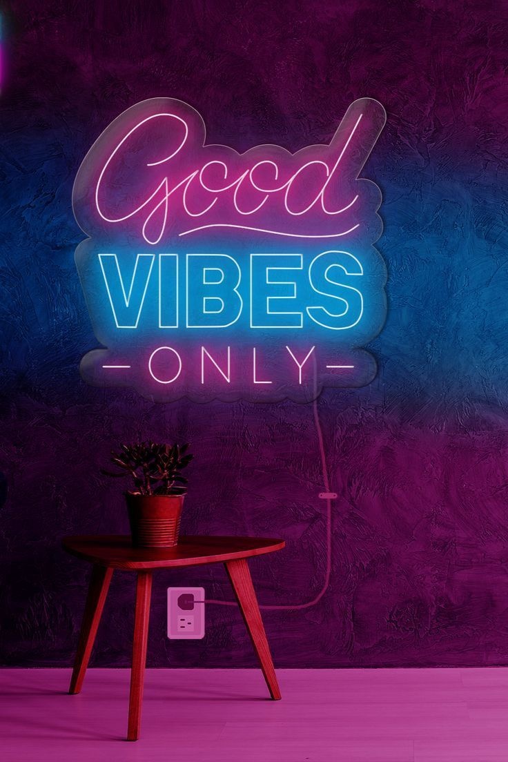 Neon.Omir неоновая вывеска настенный Good Vibes Only, розовый, синий