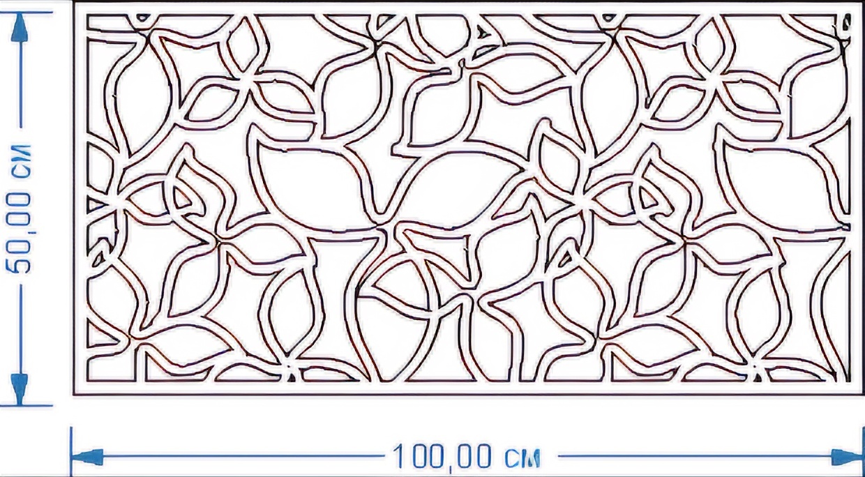 Трафарет для стен Орнаменты 1000х500