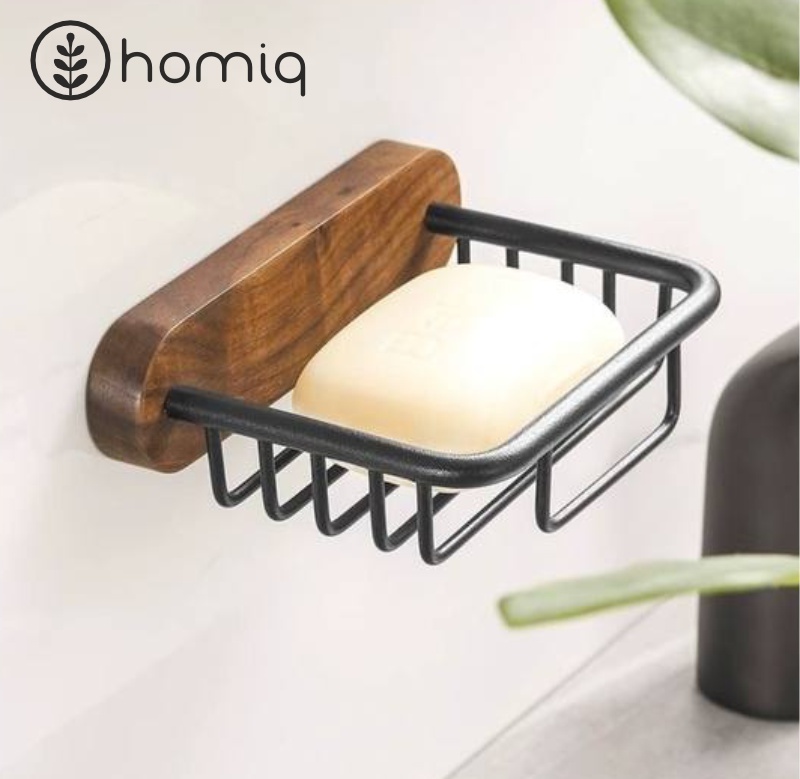 Homiq мыльница HMQ-SOAP01-B 1 шт, дерево, металл