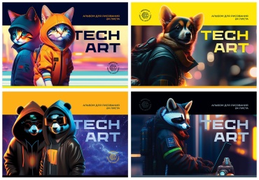 Альбом для рисования 24л., А4, на скрепке BG "TechArt"