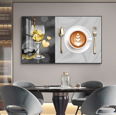 Assel Luxe 3D-картина Приборы и бокал 100x70 см
