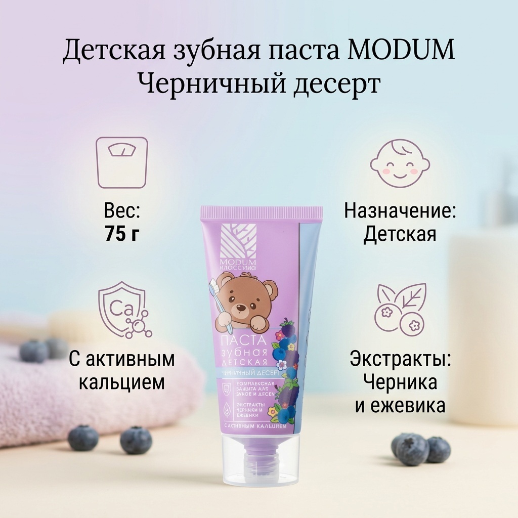 Modum зубная паста MODUM Паста зубная КЛАССИКА Черничный десерт 75 г 75 г