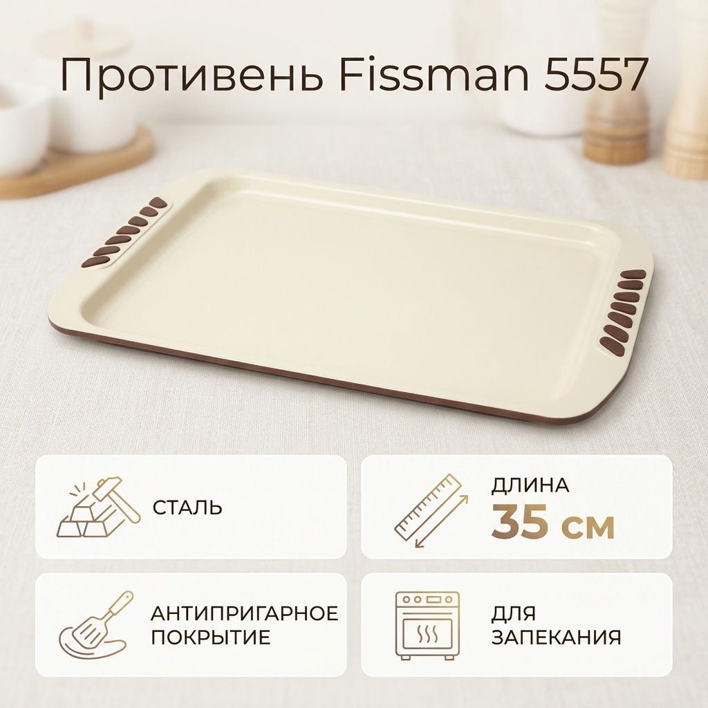 Противень для запекания Fissman сталь, 1 шт